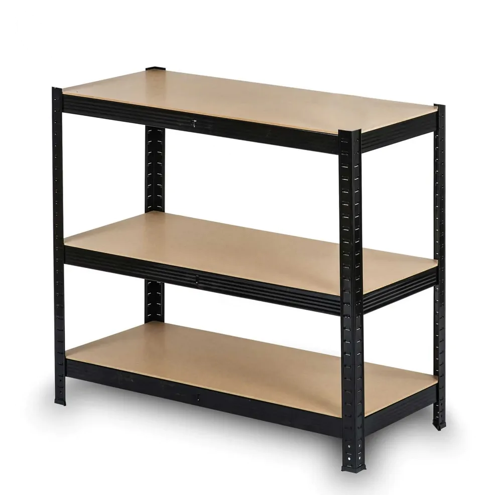 Raft metalic negru 150 x 75 x 30 cm, 5 polite MDF, capacitate 750 kg, 150 kg pe raft [4]