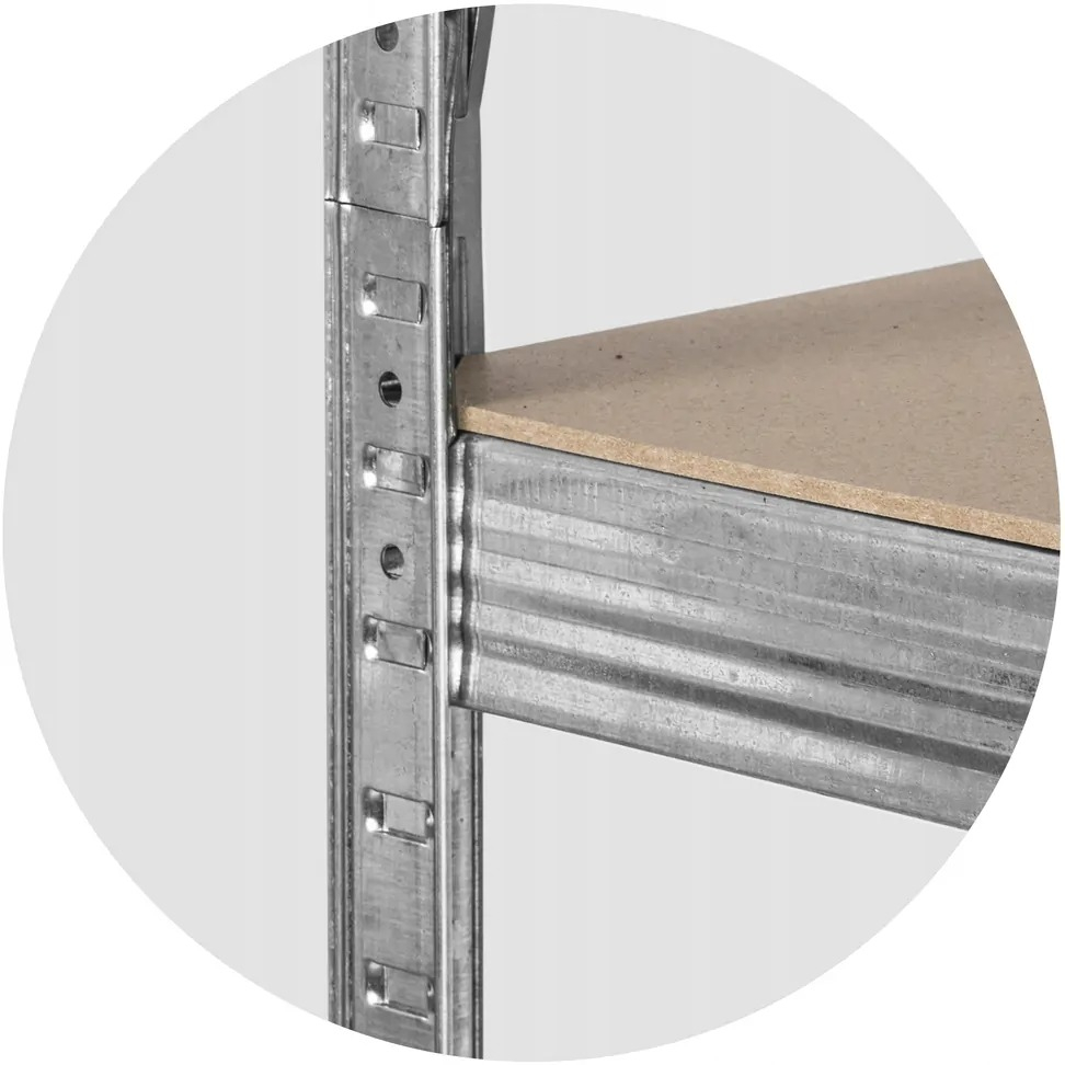 Raft metalic pentru depozitare, 4 polite, capacitate 135 kg/polita, total 540 kg, 150x75x30 cm [5]