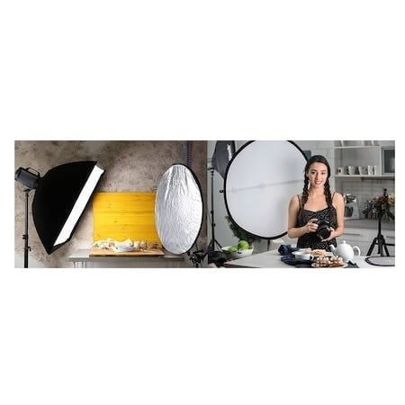 Reflector,blenda de difuzie lumini 5in1, alb, negru, auriu, verde, albastru 60 cm diametru [2]
