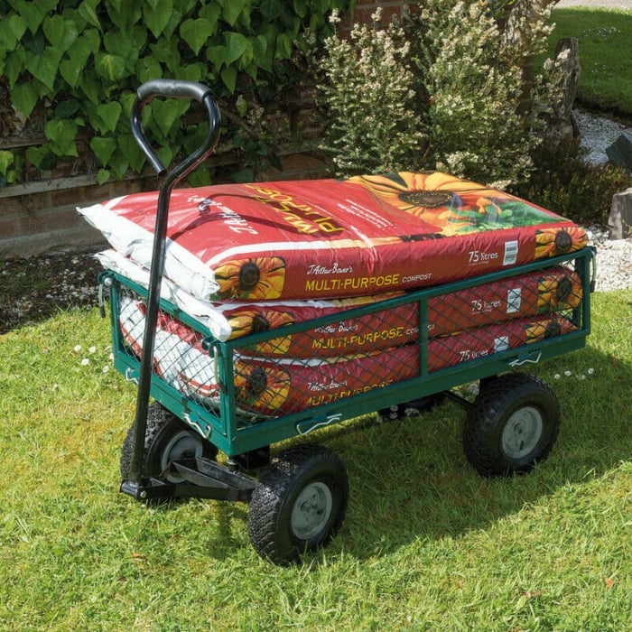 Carucior de gradina cu laterale rabatabile sarcina max 250 kg + husa textil [6]