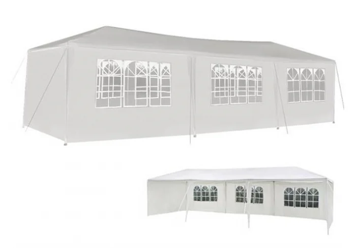RESIGILAT - Cort,pavilion de curte,gradina,evenimente 3x9 m cu 8 pereti laterali cu ferestre - Alb [2]