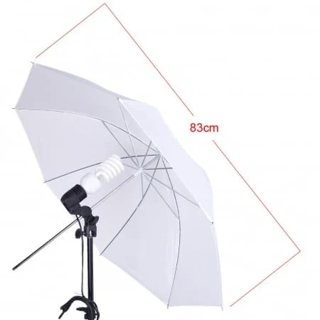 RESIGILAT - Kit de 2 umbrele albe, 2 trepiezi reglabili 200 cm, 2 becuri 45W, geanta de transport inclusa [8]