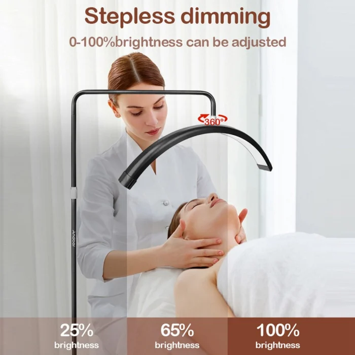 RESIGILAT - Lampa cosmetica profesionala Semiluna 238 LED,inaltime maxima 180 cm,cu suport de telefon - Negru [5]