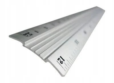 Rigla argintie 40 cm, aluminiu rezistent, gradatie dubla in centimetri si inch, instrument de masurare pentru scoala, birou, desen tehnic, atelier si proiecte DIY [3]