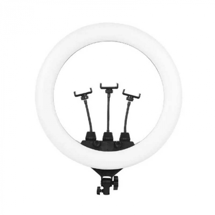 Lampa circulara LED 46 cm diametru,trepied 200 cm inclus si 3 suporti pentru telefon [2]