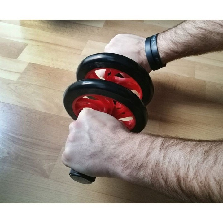Rola abdominala dubla pentru abdomene, exercitii fizice, manere antiderapante si covoras inclus [4]