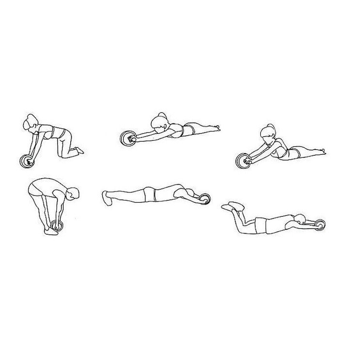 Rola abdominala dubla pentru abdomene, exercitii fizice, manere antiderapante si covoras inclus [7]