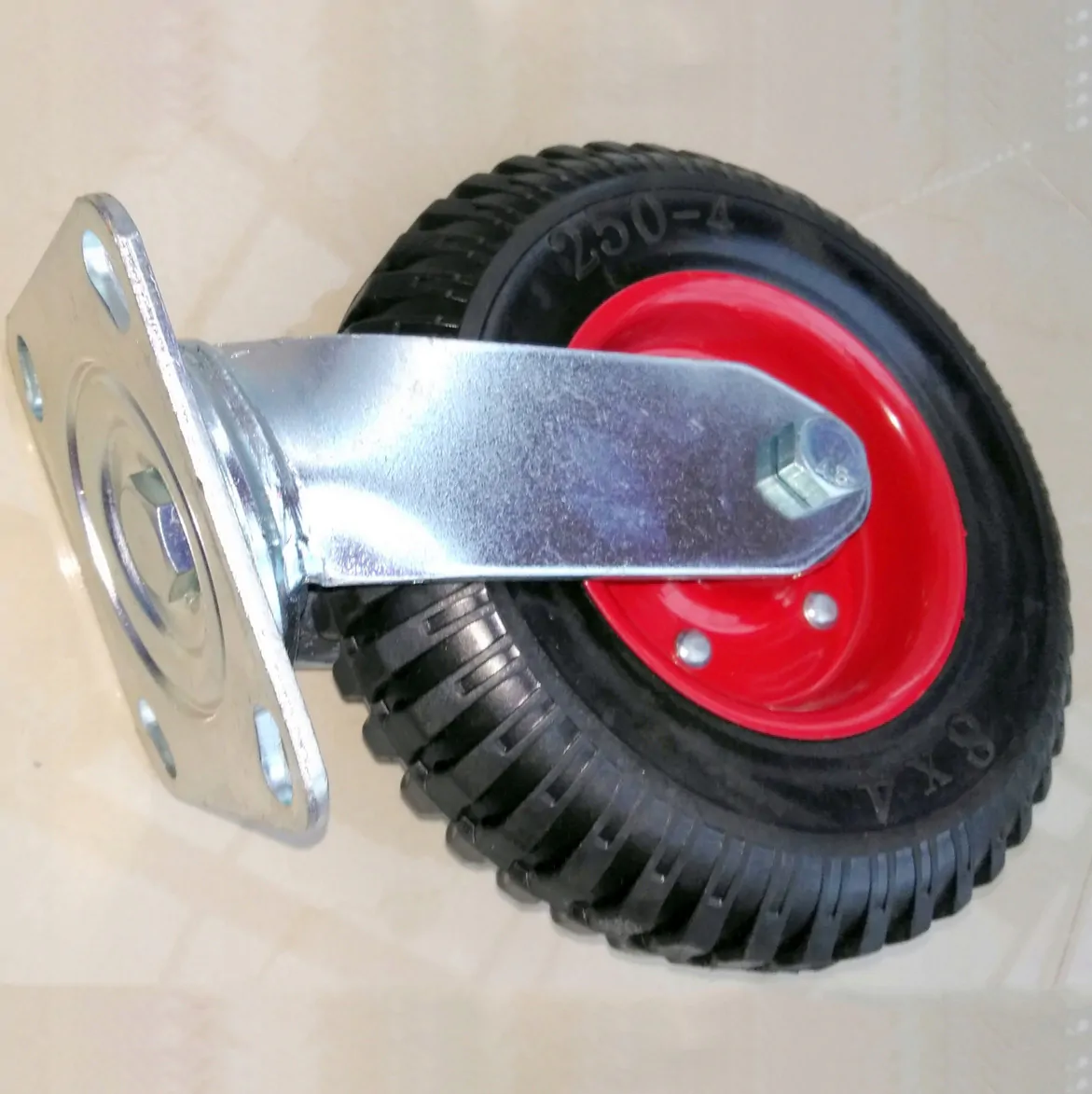 Roata pivotanta 200 mm, 235 kg, latime 58 mm, placa 115 x 100 mm, rulment dublu cu bile [7]