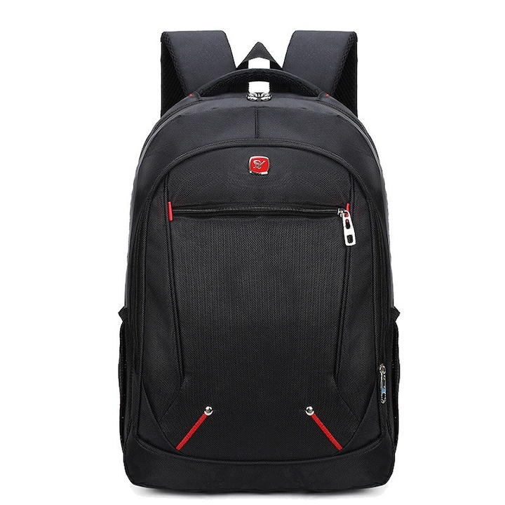 Rucsac barbati laptop impermeabil, antifurt, compartiment mare, material Oxford poliester nylon, ergonomic, scoala business calatorii, negru [2]