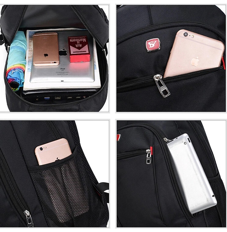 Rucsac barbati laptop impermeabil, antifurt, compartiment mare, material Oxford poliester nylon, ergonomic, scoala business calatorii, negru [6]