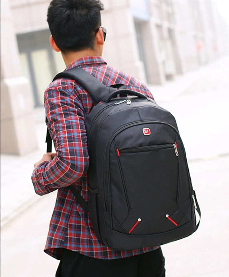 Rucsac barbati laptop impermeabil, antifurt, compartiment mare, material Oxford poliester nylon, ergonomic, scoala business calatorii, negru [9]