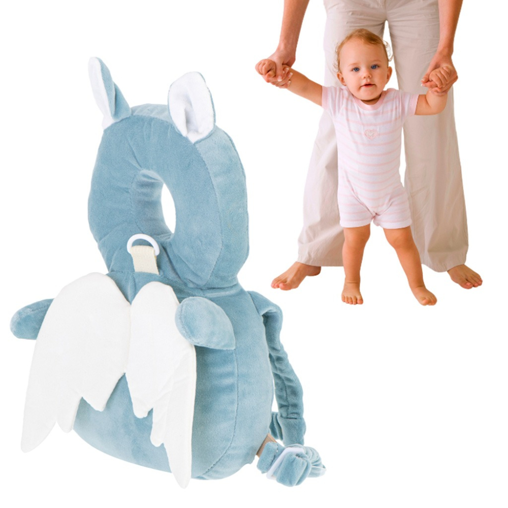 Rucsac cu ham de siguranta, pentru copii,  invatarea mersului, model liliac, poliester,  30 x 20 x 4 cm, albastru [2]