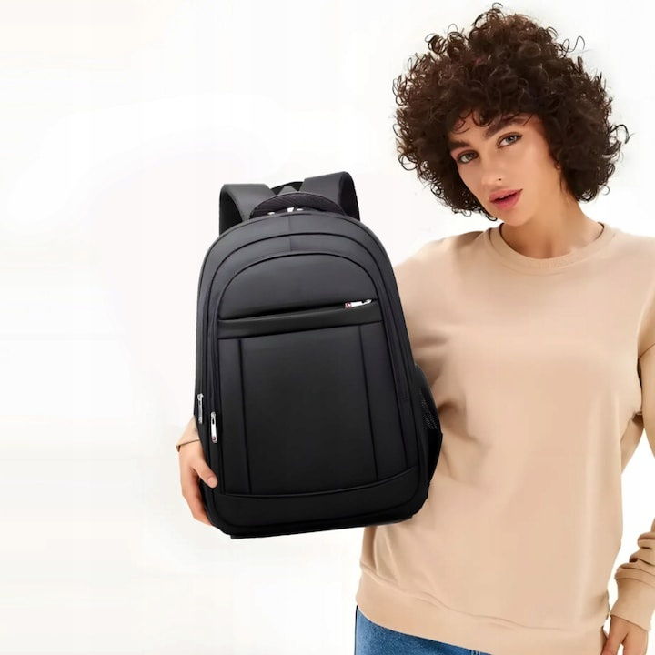 Rucsac multifunctional, impermeabil, pentru laptop cu diagonala 15.6", bretele reglabile, poliester, unisex, 51 x 30 x 24 cm, negru [8]