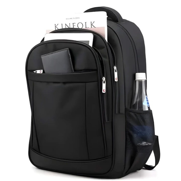 Rucsac multifunctional, impermeabil, pentru laptop cu diagonala 15.6", bretele reglabile, poliester, unisex, 51 x 30 x 24 cm, negru [10]