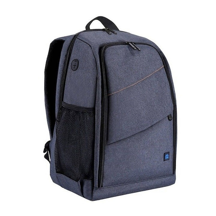 Rucsac pentru camera, echipament foto, impermeabil, 43 x 30 x 19.5 cm, gri/portocaliu [2]