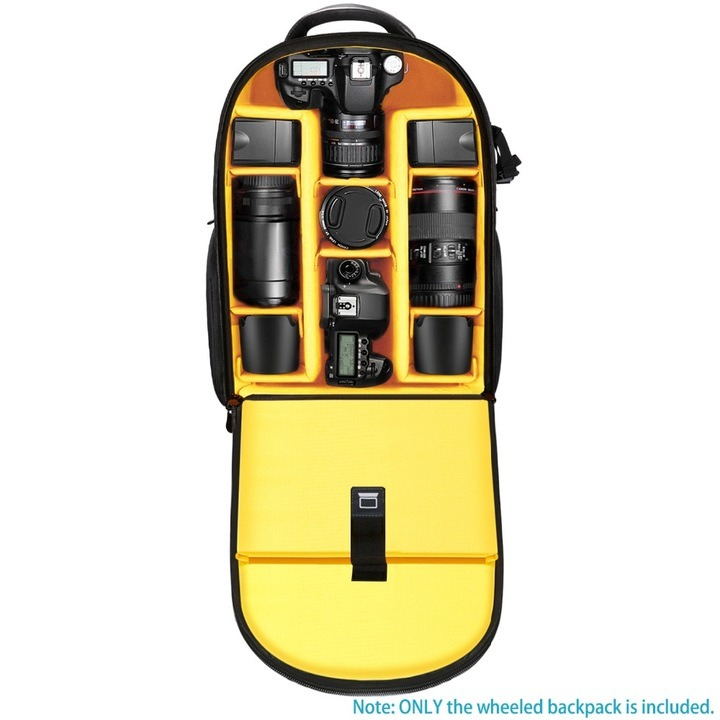 Rucsac troler foto profesional 2in1, material anti soc, 49x33x20 cm, maner troller detasabil 50 cm - Neewer [6]