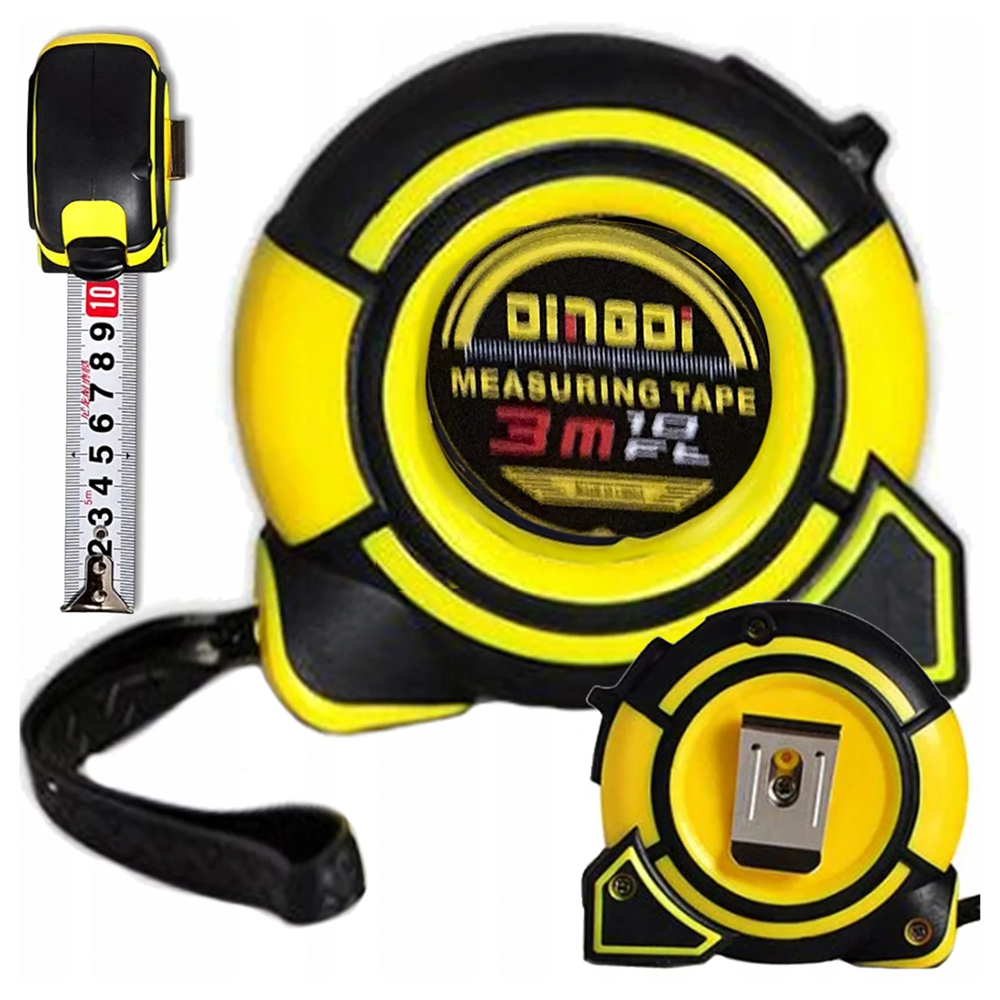 Ruleta galbena 3 m x 16 mm, banda din otel acoperita cu nylon, scala metrica [8]