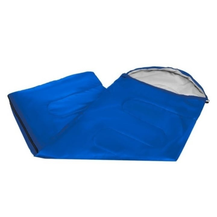Sac de dormit 2 in 1 pentru camping si drumetii, tip pilota, antialergic, 200 x 75 cm, culoare albastra [9]