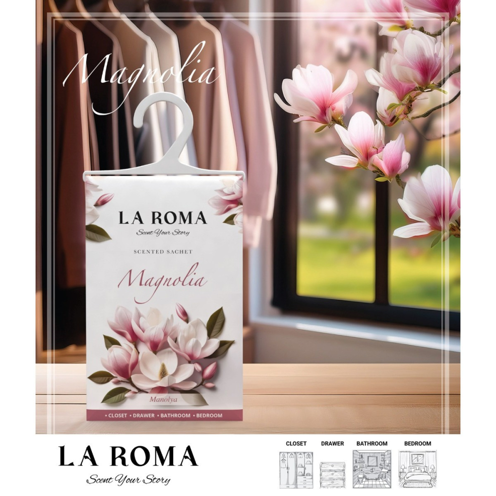 Saculet parfumat Magnolia, 1 bucata, aroma florala eleganta si delicata, ideal pentru dulap, sertar, bagaj sau masina [2]