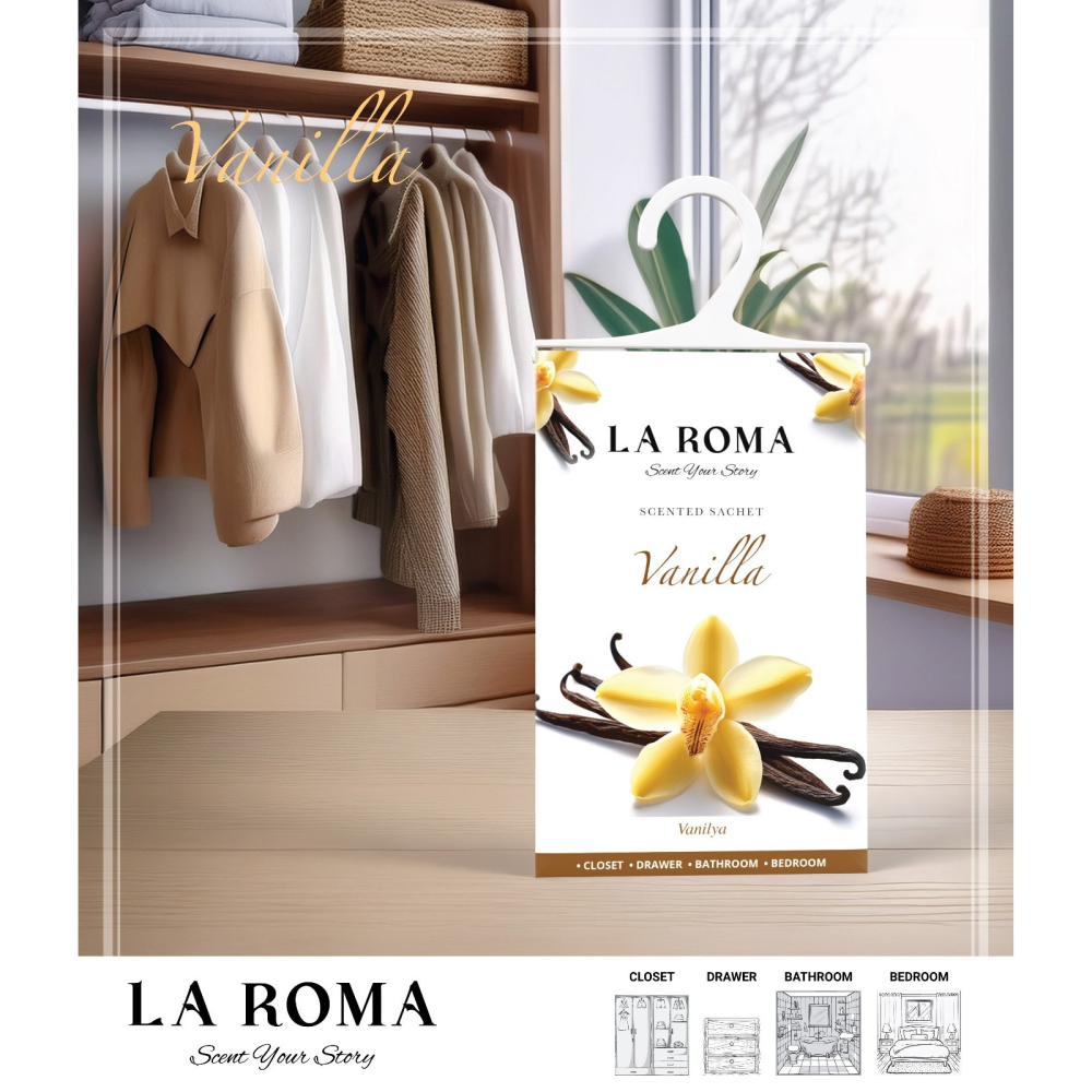 Saculet parfumat Vanilie, 1 bucata, aroma dulce si reconfortanta, ideal pentru dulap, sertar, bagaj sau masina [3]