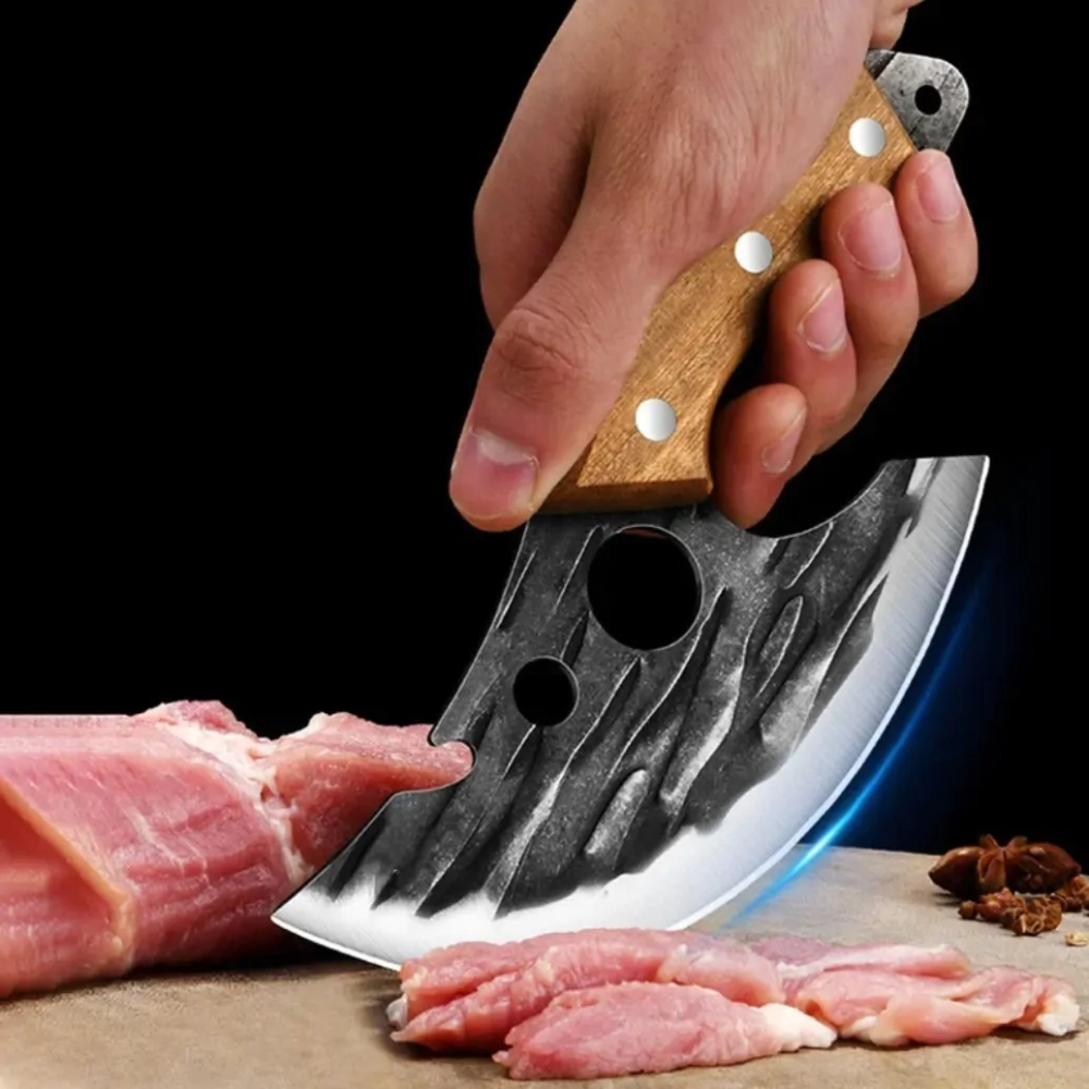 Satar de bucatarie, tip japonez, 19 cm, otel inoxidabil, maner lemn, husa inclusa [8]
