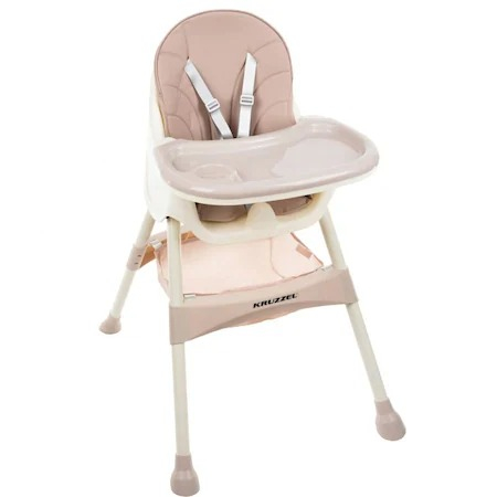 Scaun de masa Kruzzel multifunctional 3in1,greutate maxima 20 kg,varsta +6 luni - Roz [9]