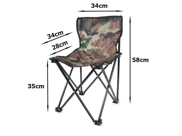 Scaun de pescuit pliabil, perfect pentru drumetii, camping, camuflaj, dimensiuni 35x34x58 cm [4]