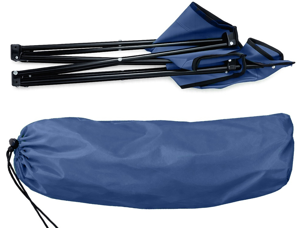 Scaun pliabil pentru pescuit si camping, cu husa transport, fotoliu pliabil confortabil, cadru metalic, albastru, 69x43x43 cm [6]