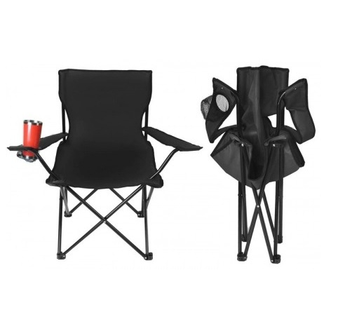 Scaun pliabil pentru camping,pescuit,din metal,sarcina maxima 120 kg - Negru [5]