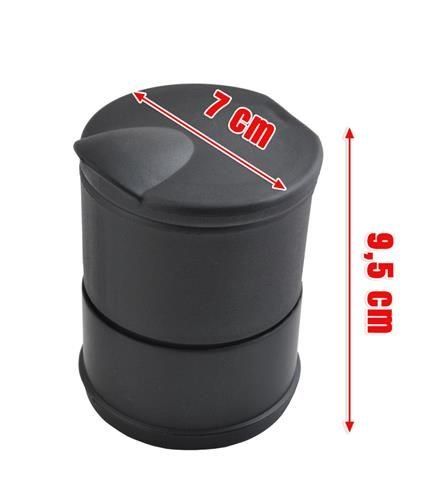 Scrumiera auto cu LED, alimentare 12V - Negru [5]