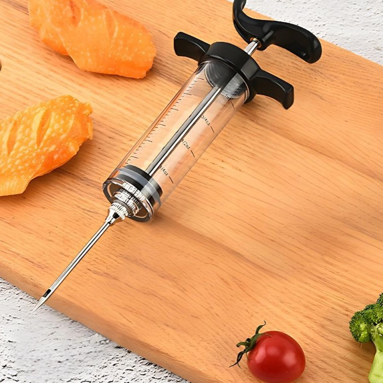 Seringa injectare carne 50 ml pentru marinare, injector marinada cu 3 ace, dozare precisa, inox si plastic [9]