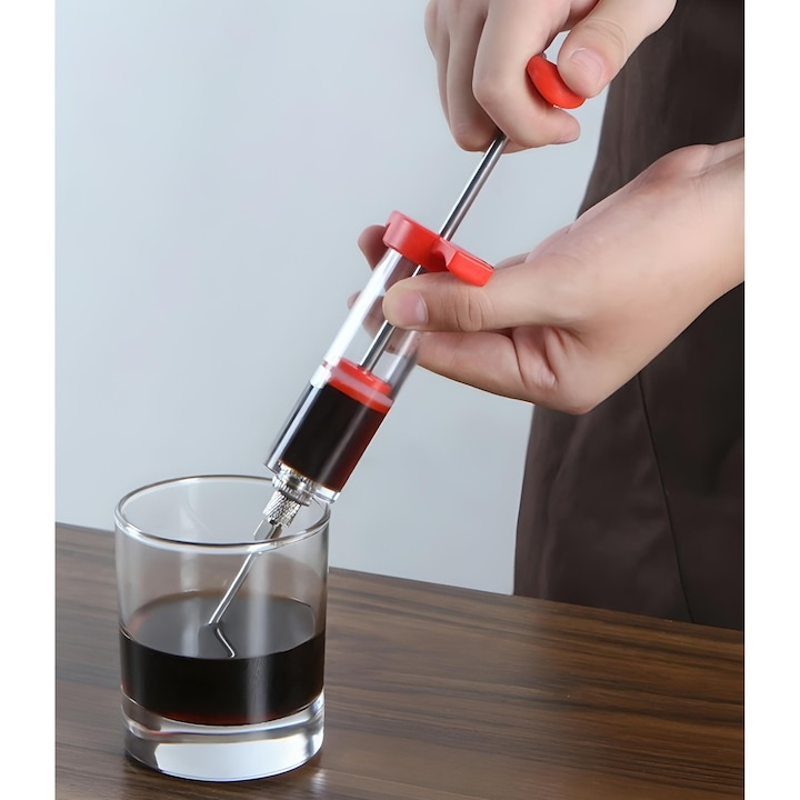 Seringa pentru maturare si marinare carne, 30 ml, cu 3 ace din inox pentru marinate lichide si groase, injectare uniforma, ideala pentru fripturi, mezeluri si preparate de casa [8]