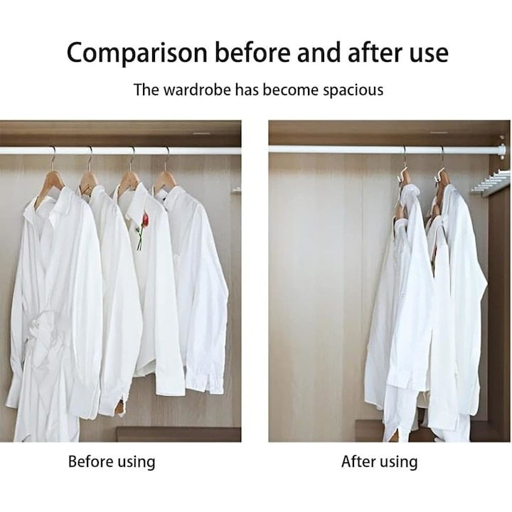 Set 10 accesorii pentru umerase haine, plastic, 5 x 2 cm, alb [4]