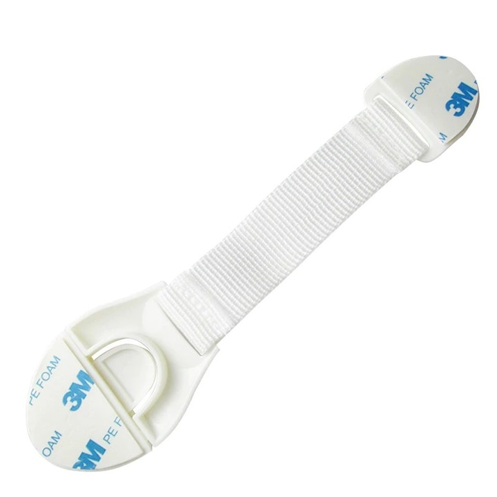 Set 10 blocatoare pentru siguranta copiilor, incuietori flexibile pentru mobilier si electrocasnice, 20 cm, alb, adeziv inclus [15]
