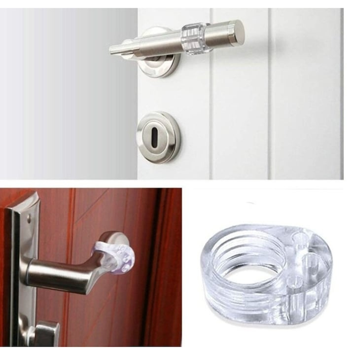 Set 10 bucati opritoare pentru manerul usii, din silicon transparent – protectie pentru copii, amortizare si prevenirea accidentarilor Acest set de 10 opritoare pentru manerul usii este conceput pentr [3]