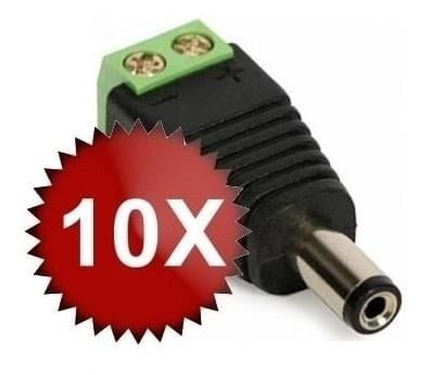 Set 10 conectori alimentare CCTV tip tata 2.1/5.5 mm cu prindere surub, adaptor pentru alimentare camere supraveghere compatibil cablu alimentare sau UTP [2]