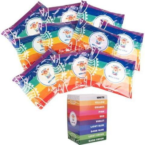 Set 10 pachete de pudra colorata,100 gr,pentru copii,non toxica,cantitate pachet 1kg - Multicolor