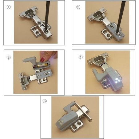Set 10 Iluminatoare cu 3 leduri si baterie pentru montare la balamale,dulapuri,usi,spatii intunecate [3]