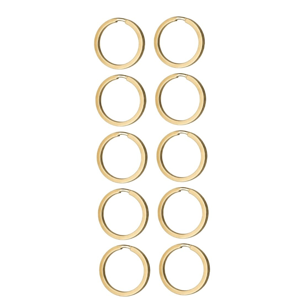 Set 10 inele breloc, auriu 3.4 cm, grosime 2.5 mm, accesorii metalice rotunde pentru chei, brelocuri personalizate, etichete si proiecte creative [8]