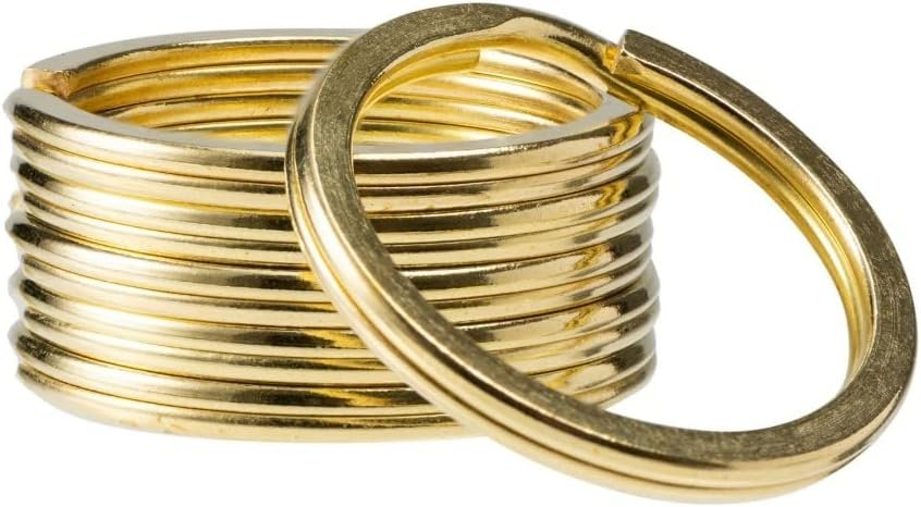 Set 10 inele breloc, auriu 3.4 cm, grosime 2.5 mm, accesorii metalice rotunde pentru chei, brelocuri personalizate, etichete si proiecte creative [2]