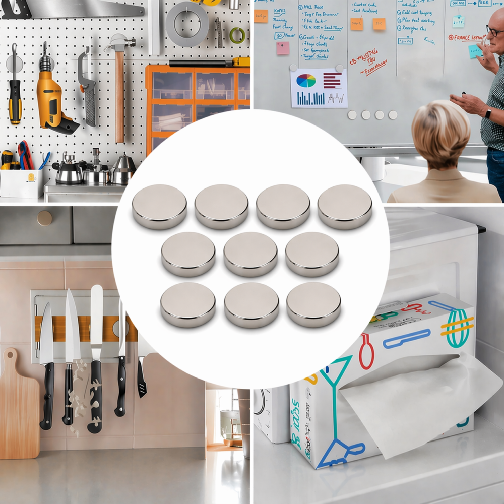 Set 10 magneti neodim disc 10 x 1.5 mm N48, magneti puternici pentru fixare precisa, electronica si aplicatii tehnice [2]