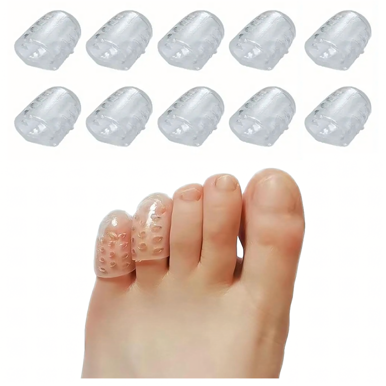 Set 10 protectii din silicon pentru degetele de la picioare si maini, transparente, capace gel pentru reducerea frecarii, bataturilor si presiunii [10]