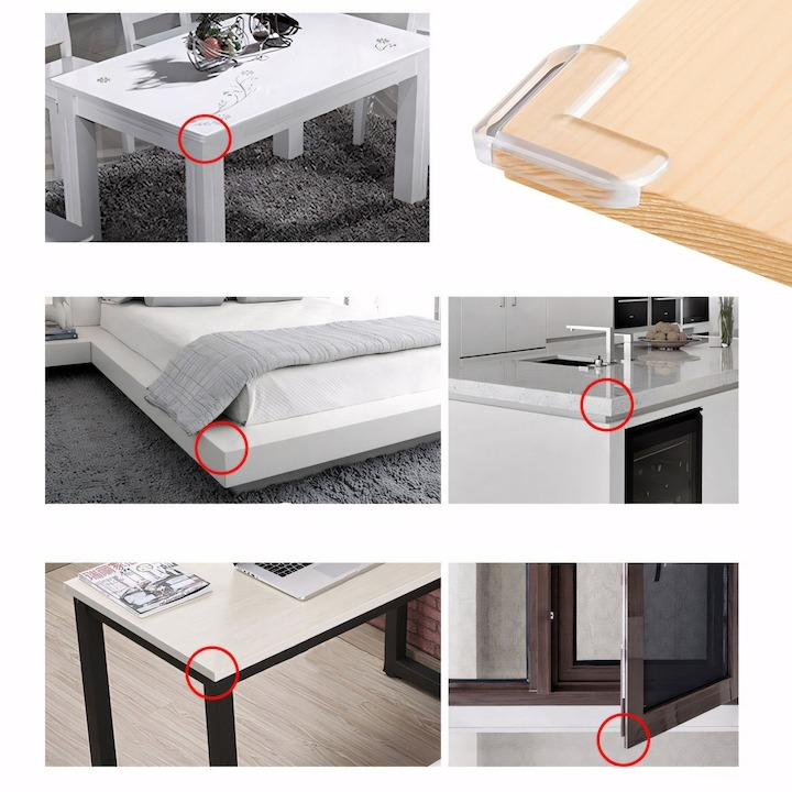 Set 10 protectii pentru colturi mobila, silicon, transparent, pentru siguranta copiilor [4]