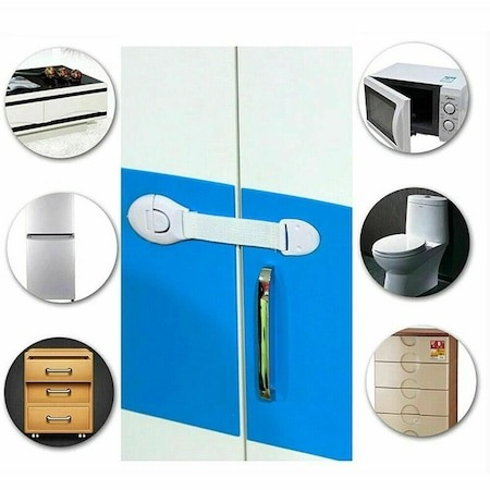 Set 10 sisteme de siguranta flexibile pentru bebelusi, blocare usi si sertare - Alb [3]