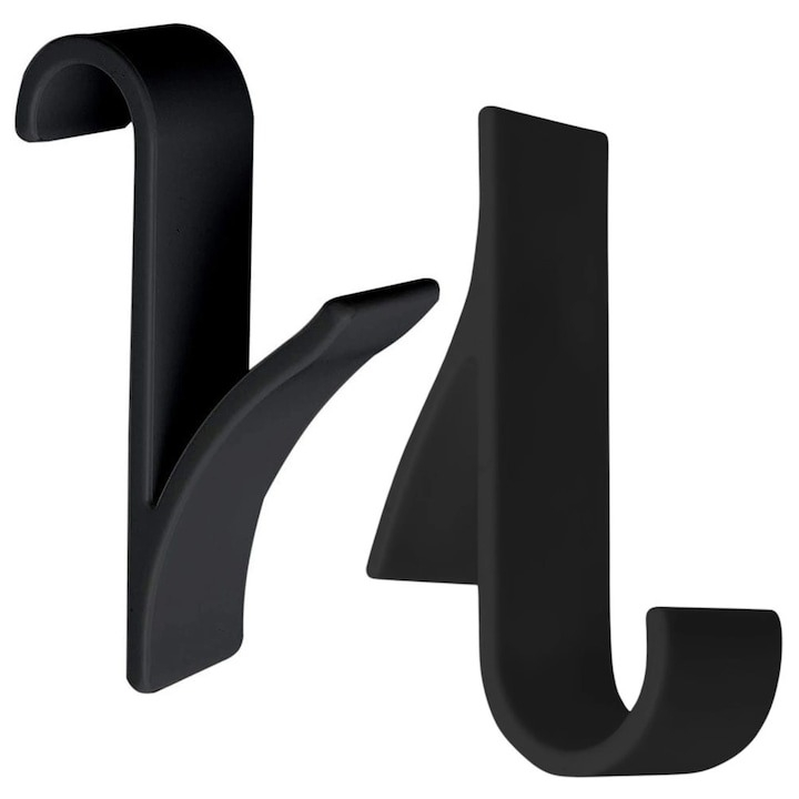 Set 10 suporturi de prosoape si haine, pentru calorifer, plastic, 9.8 cm, negru [5]