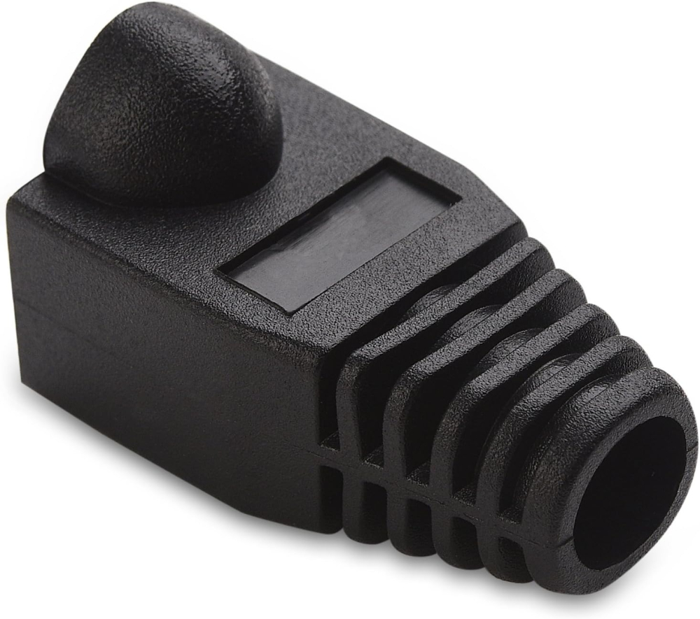 Set 10 x mufa + manson de protectie, RJ45, CAT5 CAT6, 8 pini 8P8C, negru [10]
