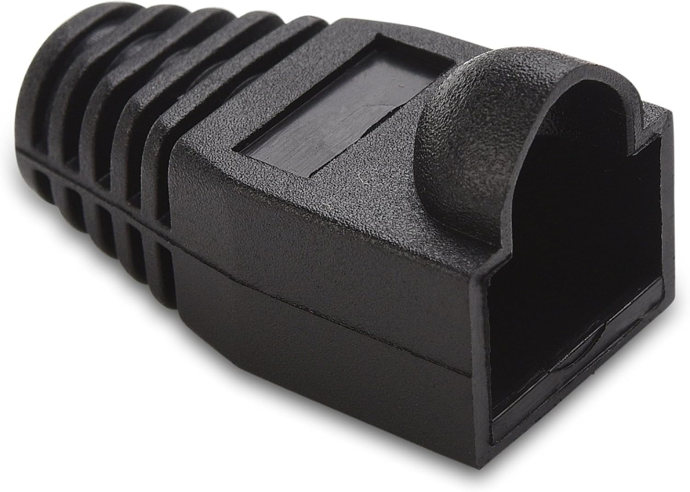 Set 10 x mufa + manson de protectie, RJ45, CAT5 CAT6, 8 pini 8P8C, negru [9]