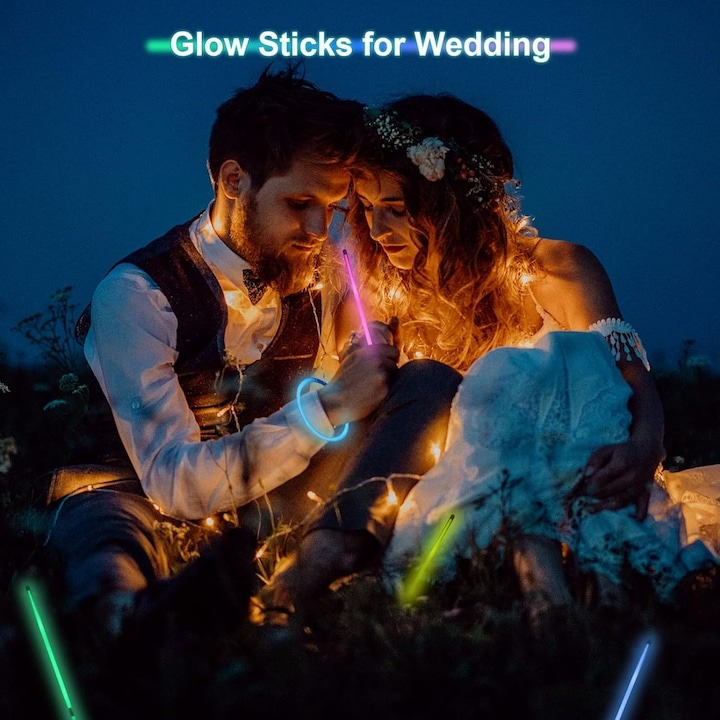 Set 100 bratari luminoase, fosforescent, pentru petreceri, multicolor [5]