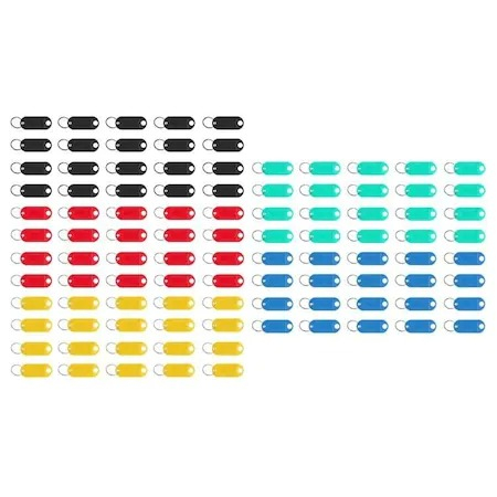 Set 100 brelocuri multicolore, din plastic, cu eticheta, pentru chei [2]