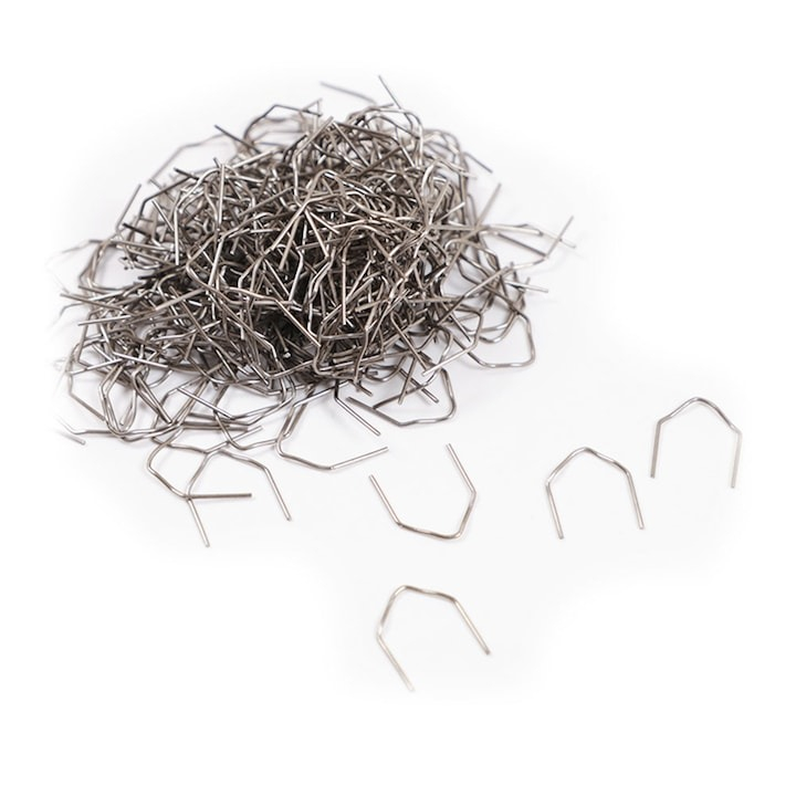 Set 100 capse metalice pentru pistol de sudat plastic, model A, 0.8 mm, otel, argintiu [2]